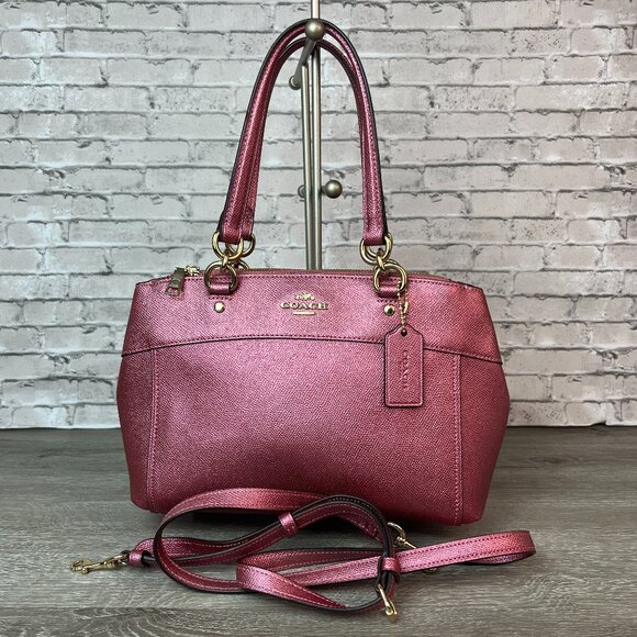 Coach Metallic Pink Mini Brooke Carryall Purse satchel F25928 - Picture 1 of 7